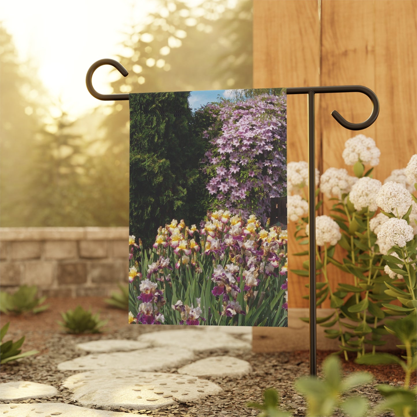 Sunny Iris Garden, Garden & House Banner