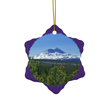 Winter South Sister Ceramic Ornaments