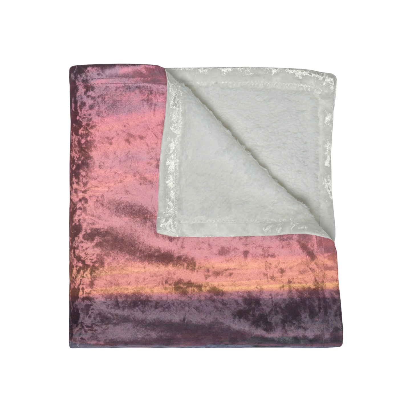 Pink Ocean Sunset Crushed Velvet Blanket Vertical