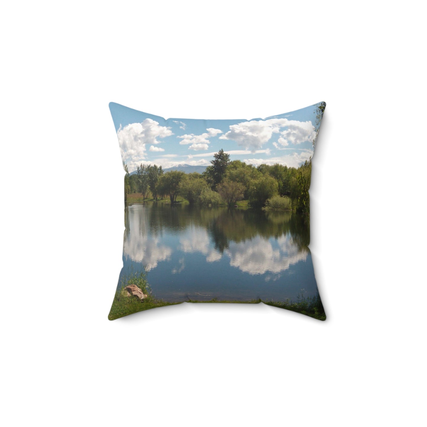 Peaceful Pond Spun Polyester Square Pillow