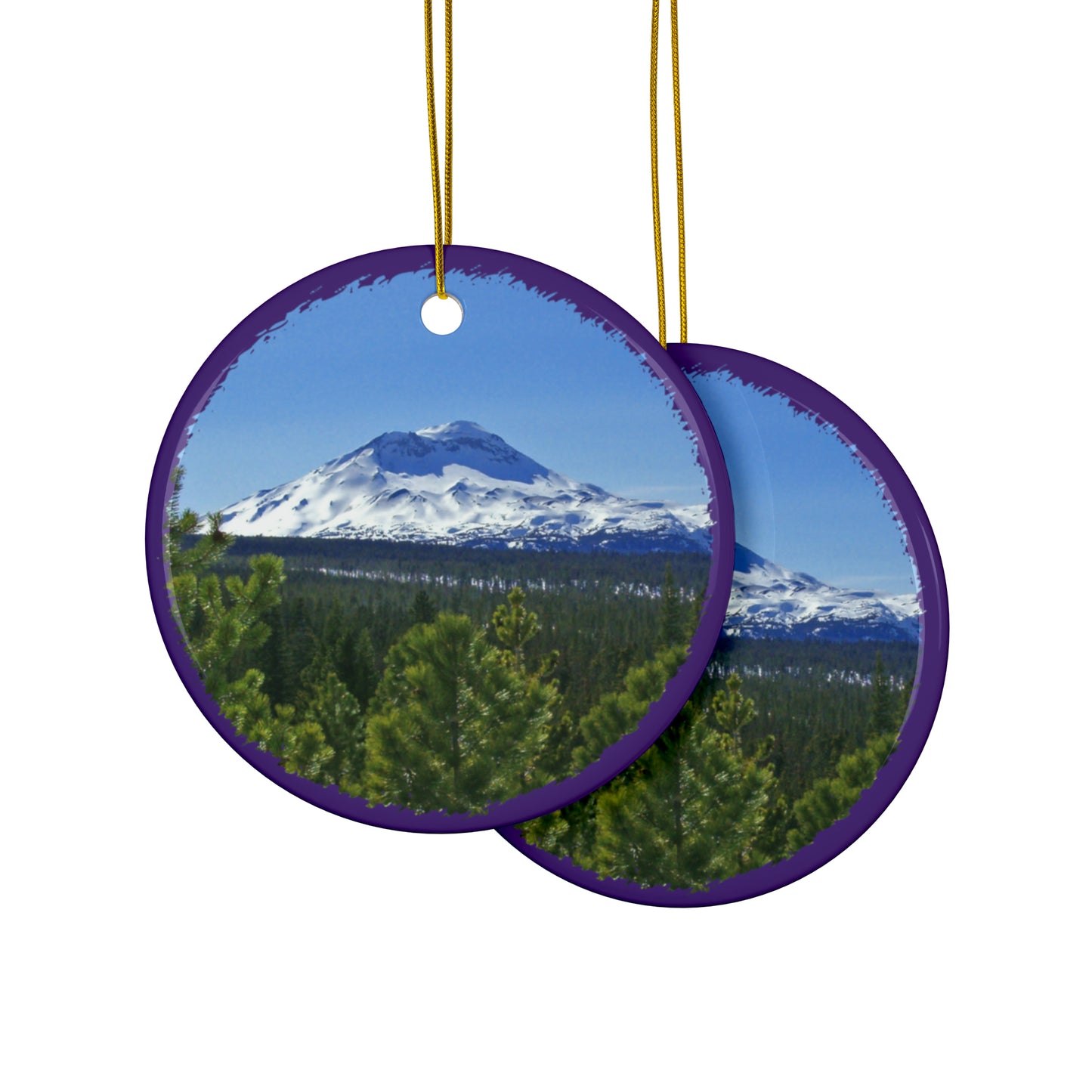 Winter South Sister Ceramic Ornaments