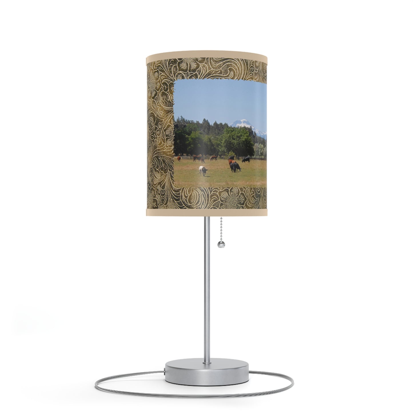 Picturesque Cattle Lamp on a Stand