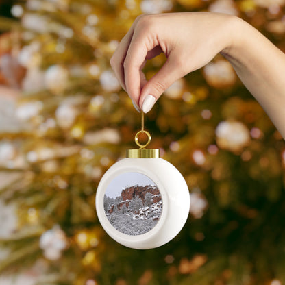 Winter Cliff Christmas Ball Ornament