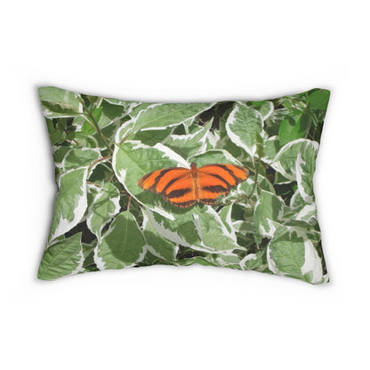 Leaves & Butterfly Spun Polyester Lumbar Pillow
