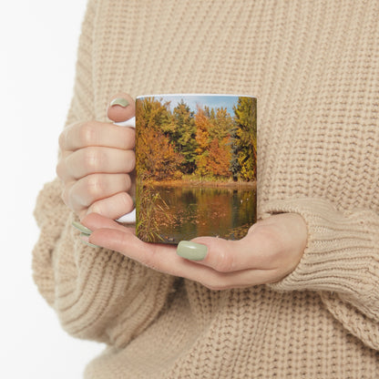 Autumn Duck Pond Ceramic Mug 11oz