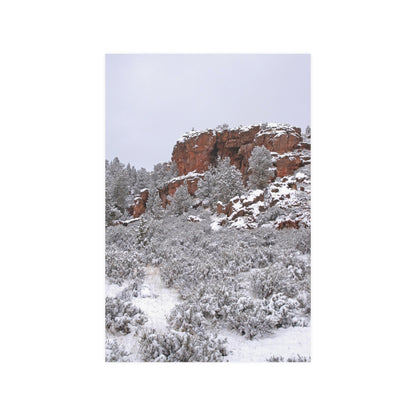 Winter Cliff Satin Posters