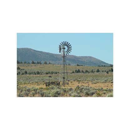 High Desert Windmill Satin Posters